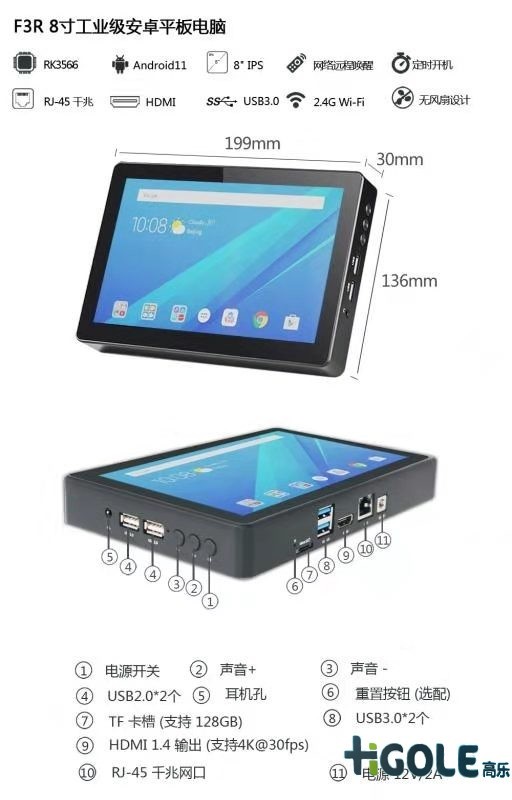 8寸安卓工業(yè)平板 8寸安卓工業(yè)平板